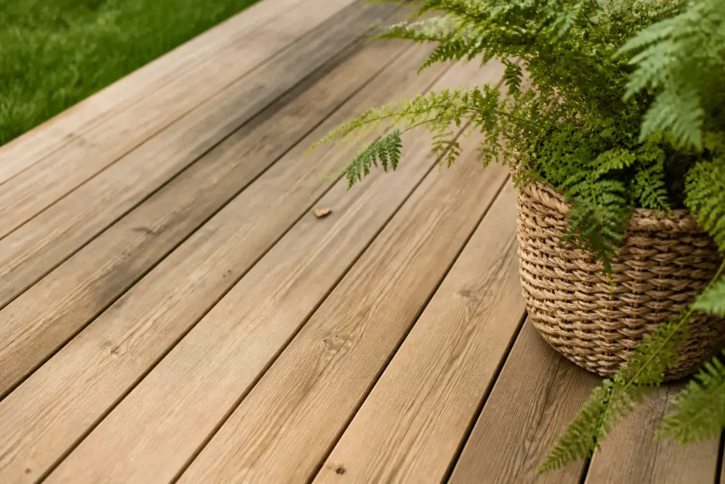 Bois exterieur nettoye avec produit naturel sans decoloration