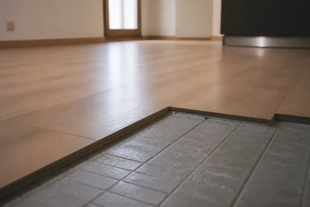 Carrelage inégal sous lames de parquet flottant