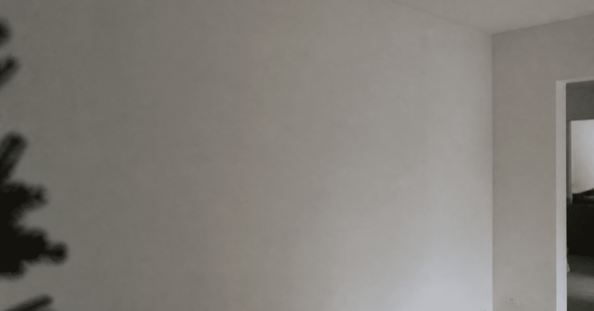 mur interieur recouvert enduit blanc clair lisse